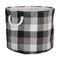 Contemporary Home Living 15&#x22; Black and White Checkered Round Bin - Medium